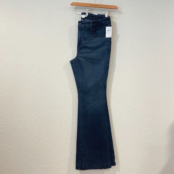 ~ NEW! Good American 14/32 Good Legs Flare 14 Dark Wash Blue Boho w/tags XL Navy - Picture 12 of 15